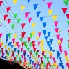 Fencing tape - a garland of triangular flags in the color of your choice